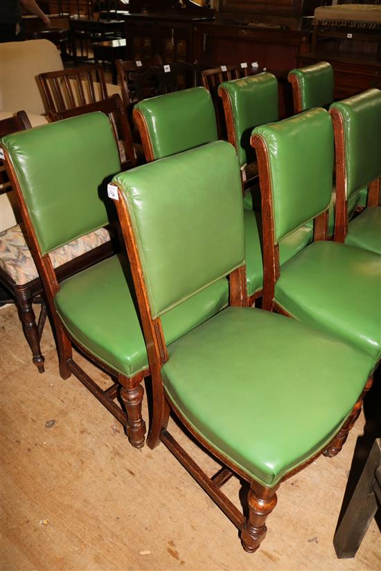 Set of 8 oak framed dining chairs